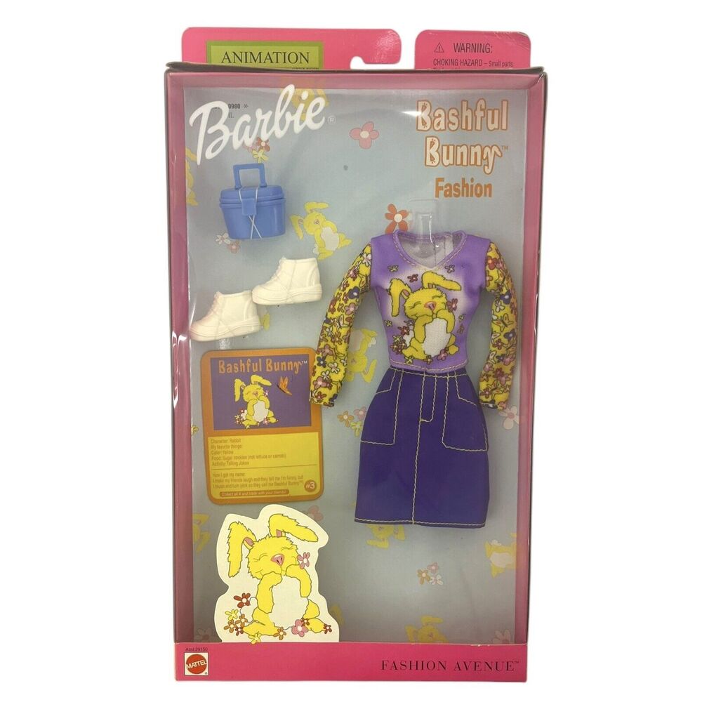 Vintage 2001 Mattel Barbie Animation Styles Fashion Avenue Bashful Bunny #29150
